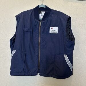 Vintage United Express Airlines Vest Crew Employee Staff Unitog USA Mens XL